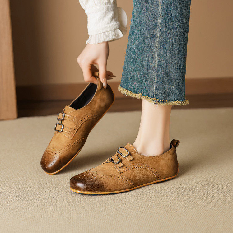 圆头平跟TPR(牛筋）胶粘工艺头层猪皮深口单鞋,女鞋,深口单鞋,淘宝优惠券,粉丝福利购,淘宝优惠卷