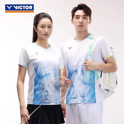 VICTOR威克多胜利羽毛球服比赛系列男女中性款针织运动T恤T-50019