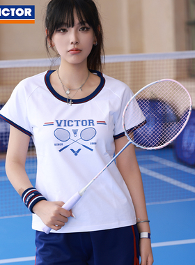 VICTOR胜利威克多羽毛球服俱乐部系列女款运动短袖T恤T-5502VBC