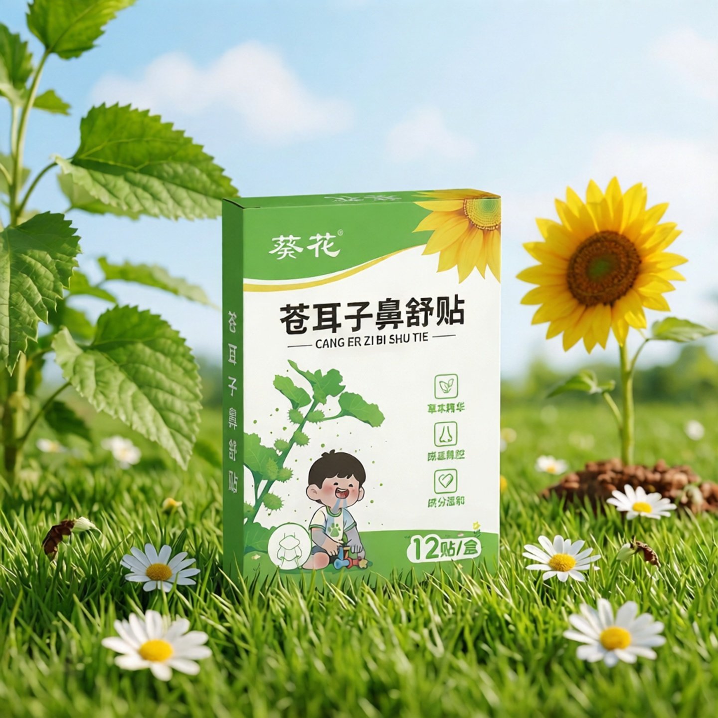 葵花苍耳子鼻舒贴12贴/盒外用穴位贴【正品】草本萃取外用穴位贴,保健用品,皮肤消毒护理（消）,淘宝优惠券,粉丝福利购,淘宝优惠卷