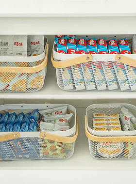 收纳筐篮子玩具零食沐浴室家用杂物蔬菜厨房铁艺手提放脏衣服桌面