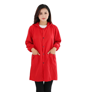 长袖女防水罩衣大人围裙家用厨房时尚新款做饭防油外套薄款工作服