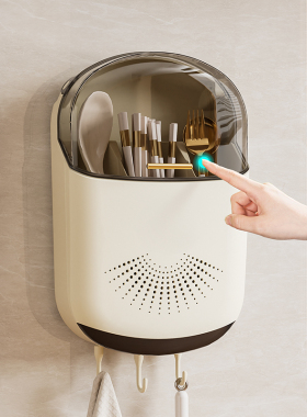 高档新款筷子收纳盒壁挂式家用筷子筒厨房快子勺子置物架筷篓筷笼