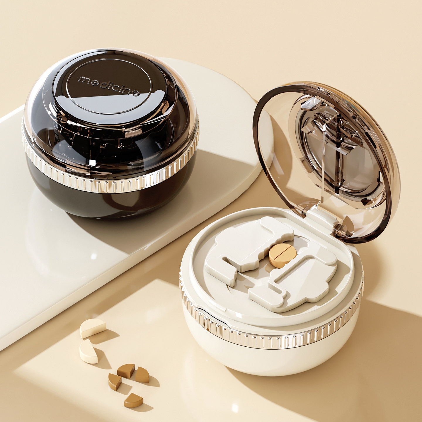 日式分药器二分之一精准切药器切药片神器剪药品分割器一分四药盒,收纳整理,切药器,淘宝优惠券,粉丝福利购,淘宝优惠卷