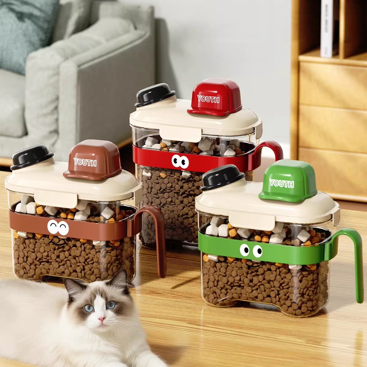 猫粮储存桶狗粮密封罐家用真空防潮密封盒宠物粮食零食冻干收纳盒,宠物/宠物食品及用品,宠物储粮桶,淘宝优惠券,粉丝福利购,淘宝优惠卷