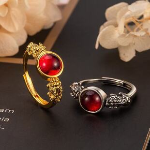 喜诺诺貔貅戒指复古做旧国潮民族风招财转运活口指环可调节戒子