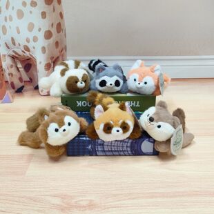拉比泰小浣熊毛绒玩具河狸公仔松鼠掌中宝儿童玩具礼物