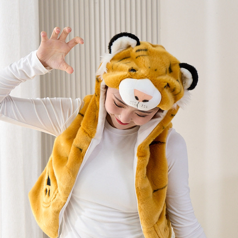 动物马甲卡通熊猫秋冬加厚幼儿园表演服装小男孩子女老虎帽子,玩具/童车/益智/积木/模型,毛绒/玩偶/公仔/布艺类玩具,淘宝优惠券,粉丝福利购,淘宝优惠卷