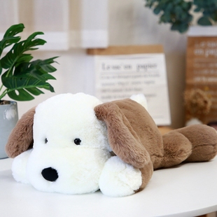 正版趴趴狗毛绒玩具可爱白色狗狗公仔玩偶睡觉羽绒棉睡觉抱枕娃娃