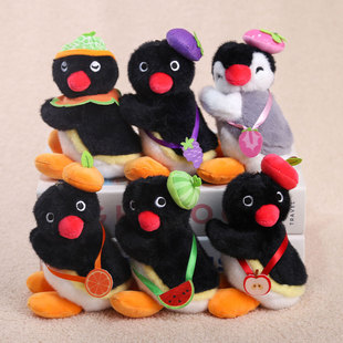 可爱磁吸歪头企鹅挂件水果挎包小动物公仔毛绒玩具布娃娃儿童礼物