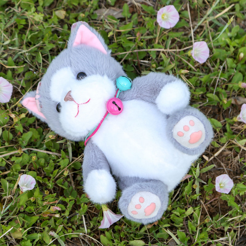 铃铛坐猫毛绒玩具公仔猫咪玩偶儿