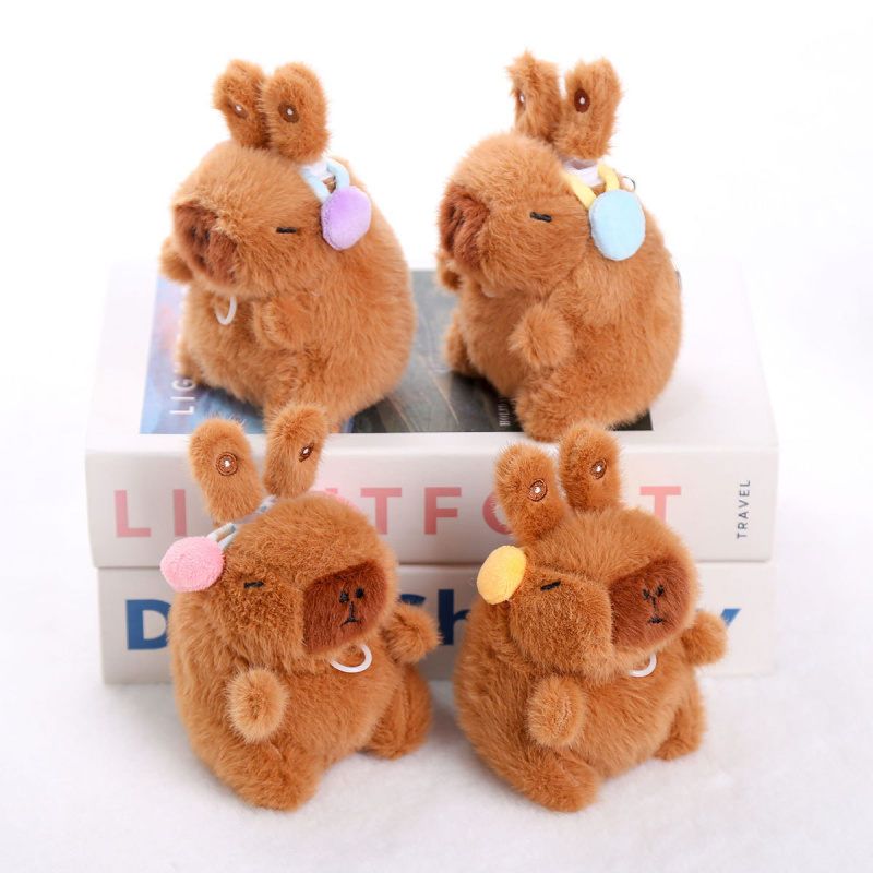 可爱兔子耳朵卡皮巴拉挂件毛绒玩