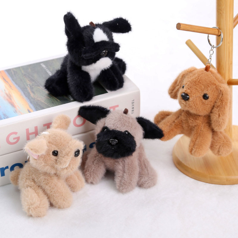 坐姿小狗挂件仿真小狗毛绒玩具布娃娃公仔钥匙扣背包挂饰生日礼物
