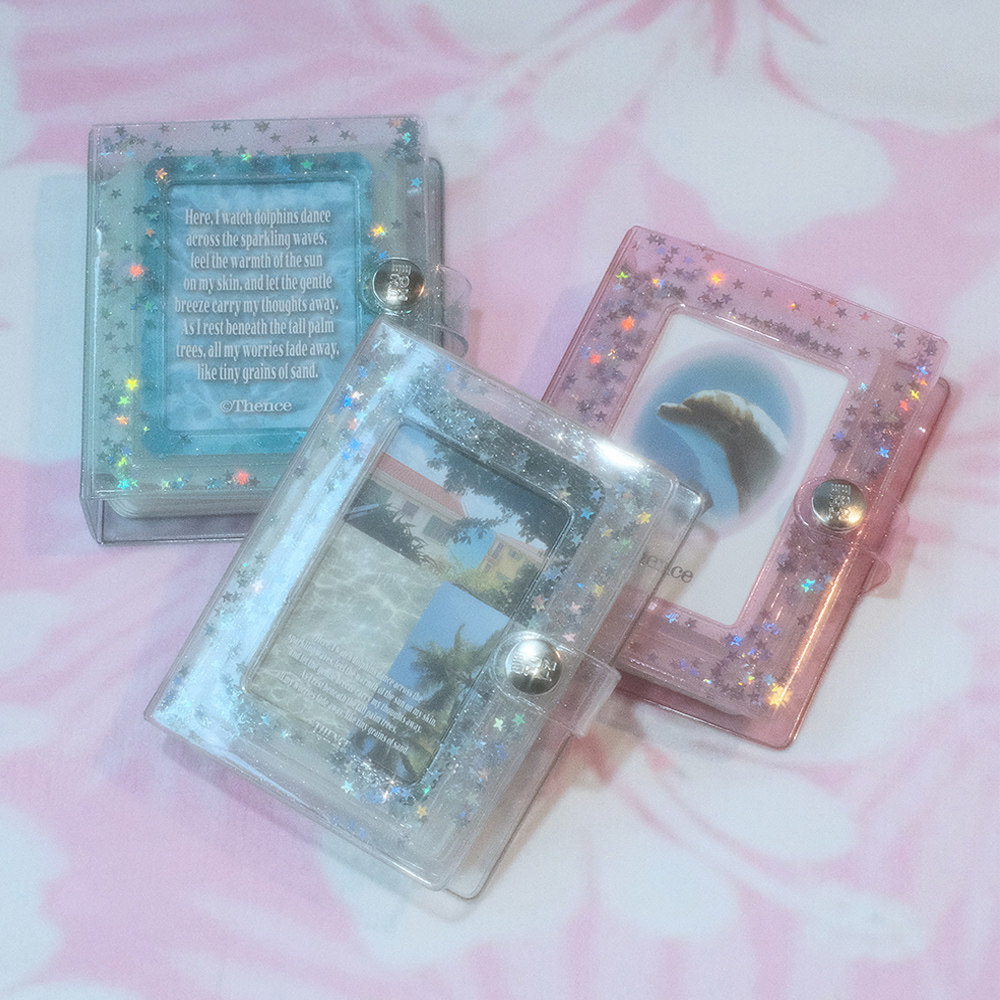 韩国代购thence 亮片星星拍立得相册名片收纳册卡夹卡册ins