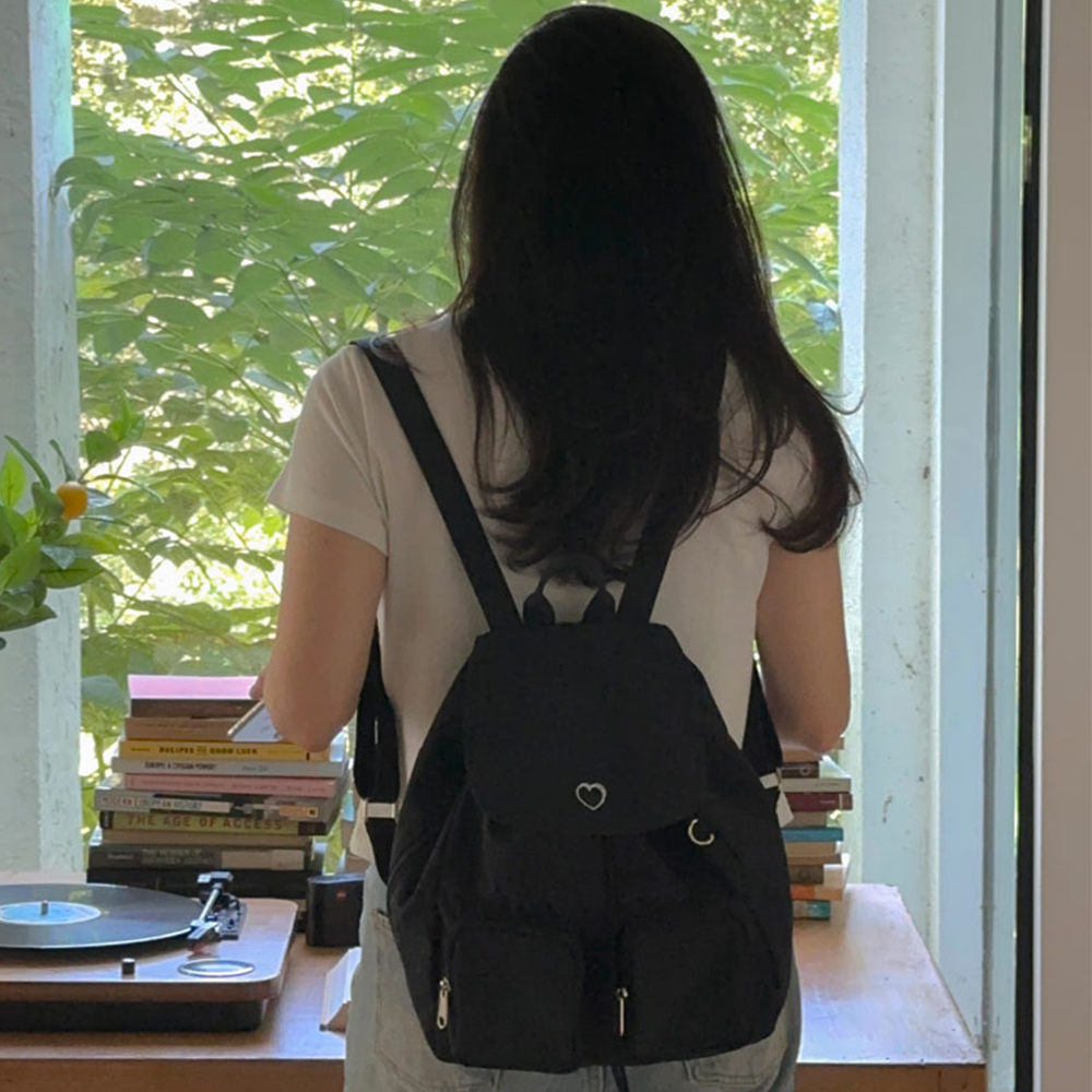 爱心刺绣双肩手提包电脑包防水