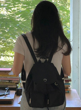 爱心刺绣双肩手提包电脑包防水