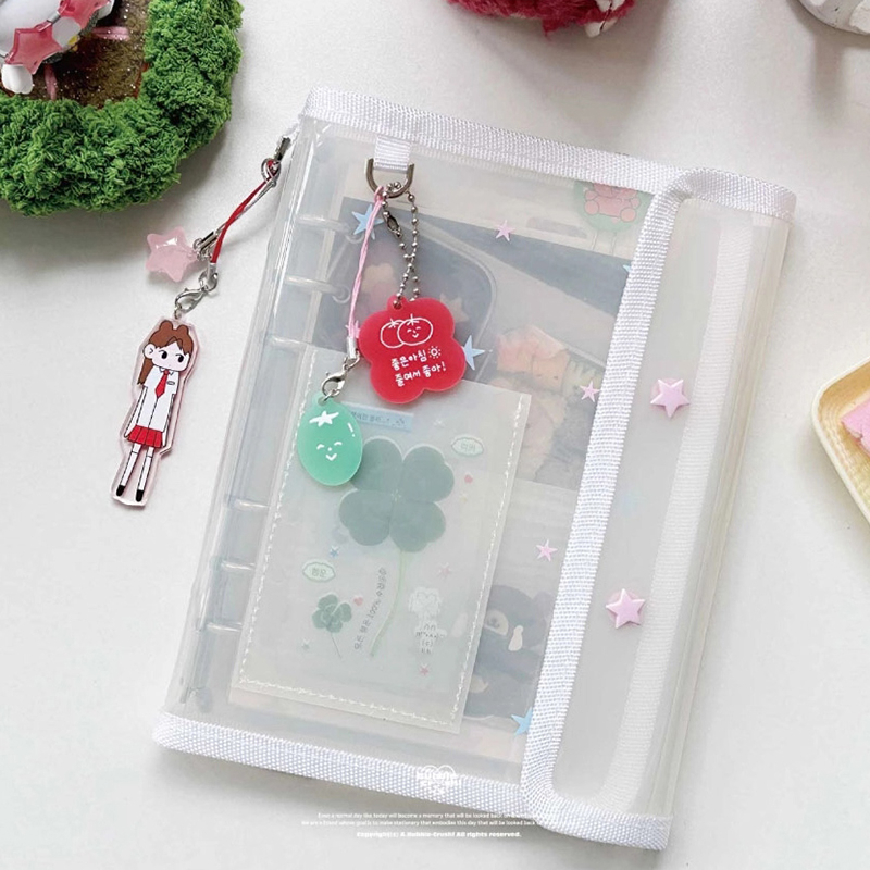 复古星星活页按扣日记本透明封套