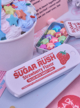 Thence韩国代购 少女心草莓随身镜女生化妆镜可折叠梳子便携ins