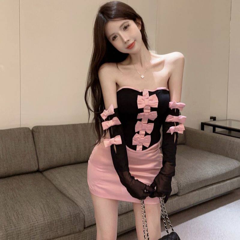 酒吧gogo秀欧美性感粉色辣妹夜店ds演出服装dj爵士舞套装