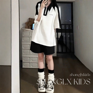 漂亮Polo衫 高级感夏装 女童夏日绝美套装 儿童2025新款 韩系短裤 短袖