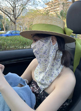 夏季全脸遮阳面罩女开车骑行遮阳