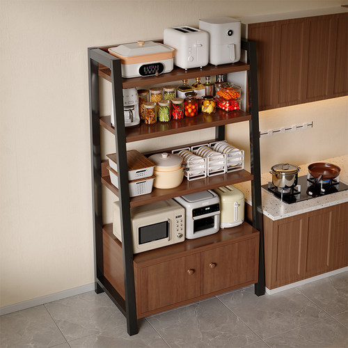 厨房置物架落地多层微波炉烤箱收