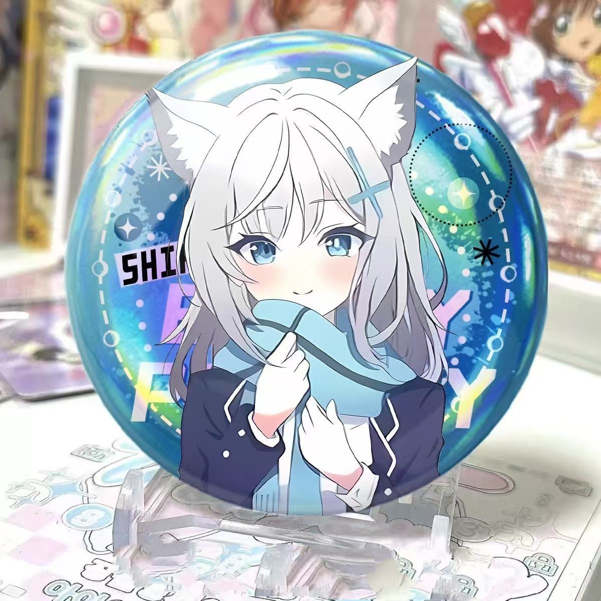 碧蓝档案砂狼白子二次元吧唧胸针镭射徽章周边谷摆件卡通礼物自制