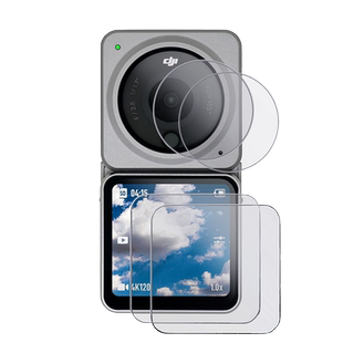 MAXCAM适用于DJI大疆灵眸运动相机osmo action 2镜头钢化膜Action2屏幕玻璃防刮高清保护贴膜清洁布配件