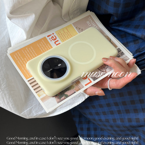 MUSEMOON｜半熟芝士糯米糍 糯叽叽奶油黄液态硅胶磁吸手机壳适用华为pura89/mate80苹果16小米17半透磁吸支架