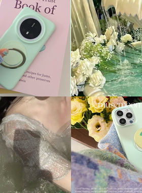 MUSEMOON一眼爱上的绿！春夏新色薄荷曼波真液态硅胶软糯橡皮擦手感手机壳适用华为mate70prop80苹果16小米15