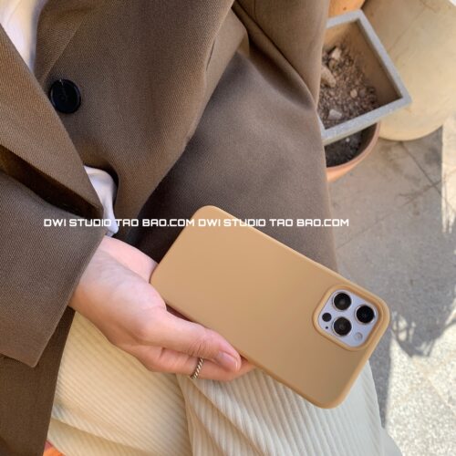 苹果手机壳气质奶茶色iphone15