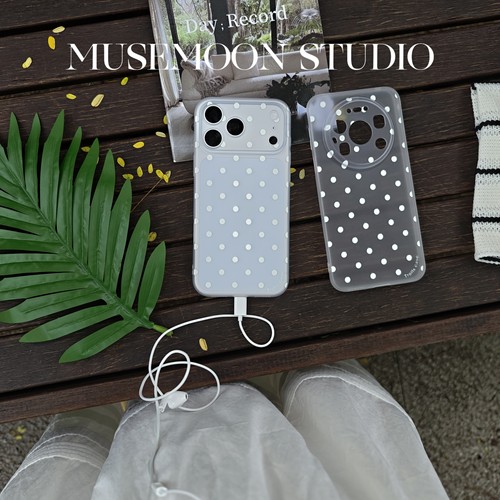 MUSEMOON｜奶油泡芙 简约韩系ins奶白波点半透磨砂硅胶软壳手机壳适用苹果17华为mate80Pura90/小米17荣耀600