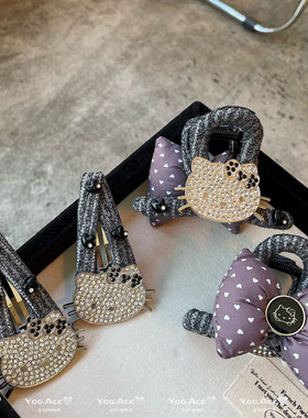 【YOO】韩国东大门自制可爱精致高级感闪钻KT发夹甜美减龄发饰新