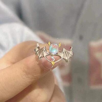 Rings Vintage Moonstone Ring Women's覆古月光石戒指开口可