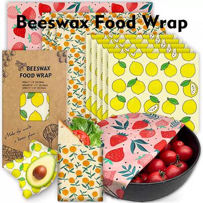 Reusable Beeswax Food Wrap Sandwich Bags Covering Dishes