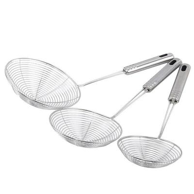 Oval Skimmer Stainless Steel Filter Mesh Oil Pot Food Filter