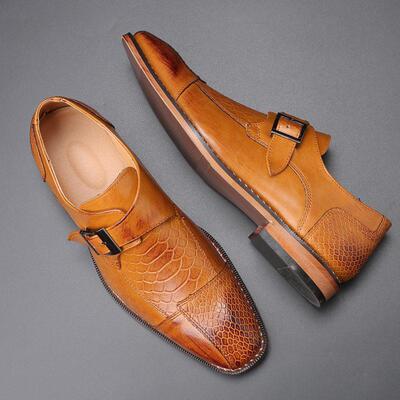 Big yards wingtip shoes buckle men shoes 38-48 大尺码搭扣男