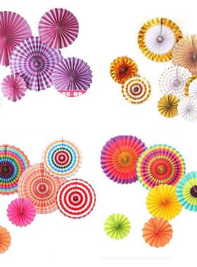 Colorful dot fan flowers decorate classroom decorations for