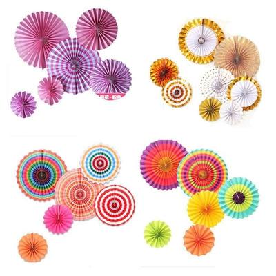 Colorful dot fan flowers decorate classroom decorations for