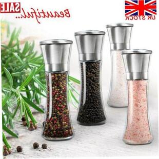 Salt and Pepper Grinder Set Ceramic Mills Stainless Steel Sh