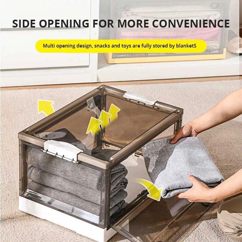 1pc Foldable Storage Trunk Open Storage Box Transparent Stor