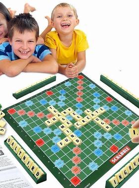 Scrabble Board Puzzles Game Jigsaw-Words Spelling-Table Kids