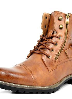 Metal double zipper motorcycle men boots shoes机车拉炼男靴鞋