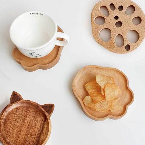 Wooden Tray Sauce Plate Food Snack Dessert Tea Dish Plate