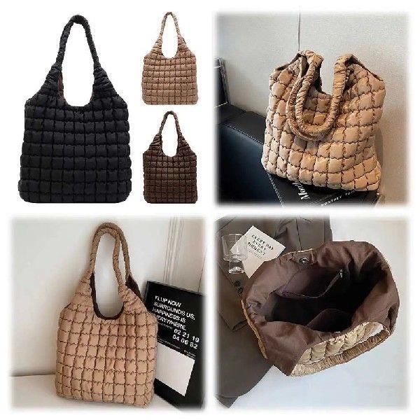 Puffer Tote Bag for Women Soft Puffy Shoulder Bag Large