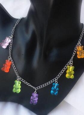 Handmade 33 Colors Cute Judy Cartoon Bear Chain Necklaces,