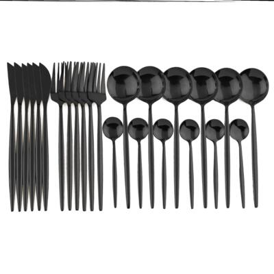 24pcs Western Dinnerware Set Stainless Steel Cutlery 餐具