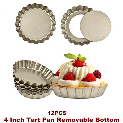 Mini Tart Pan Removable Bottom Non-Stick Tin Quiche Pies