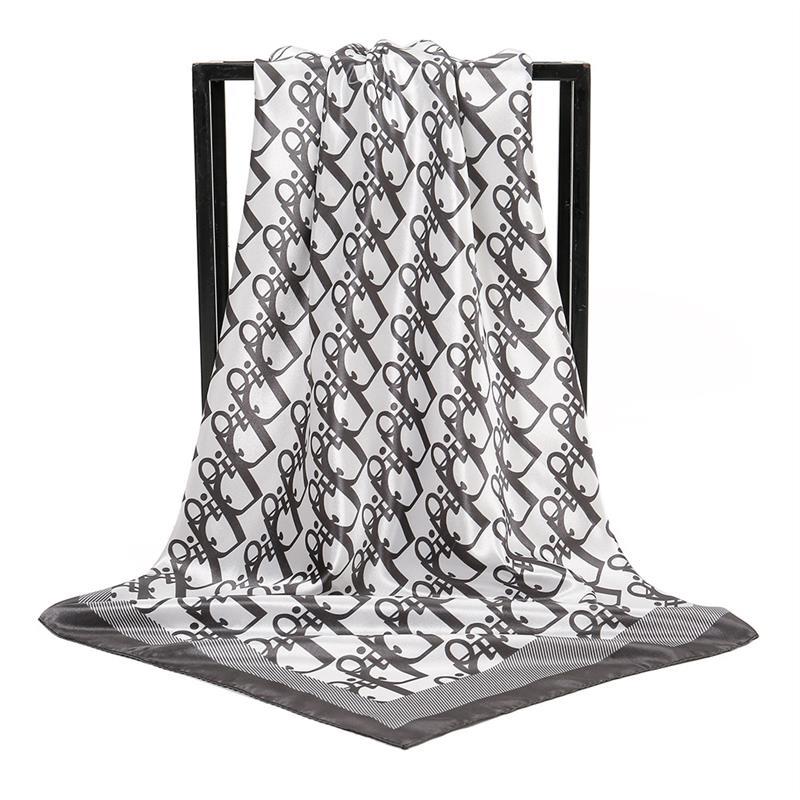 Letter printed 90 square scarf 字母印花90大方巾包头巾女