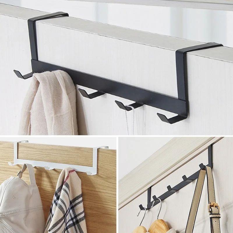 Coat Hook Rack Over The Door 5 Hooks Home Organizer Metal Ha